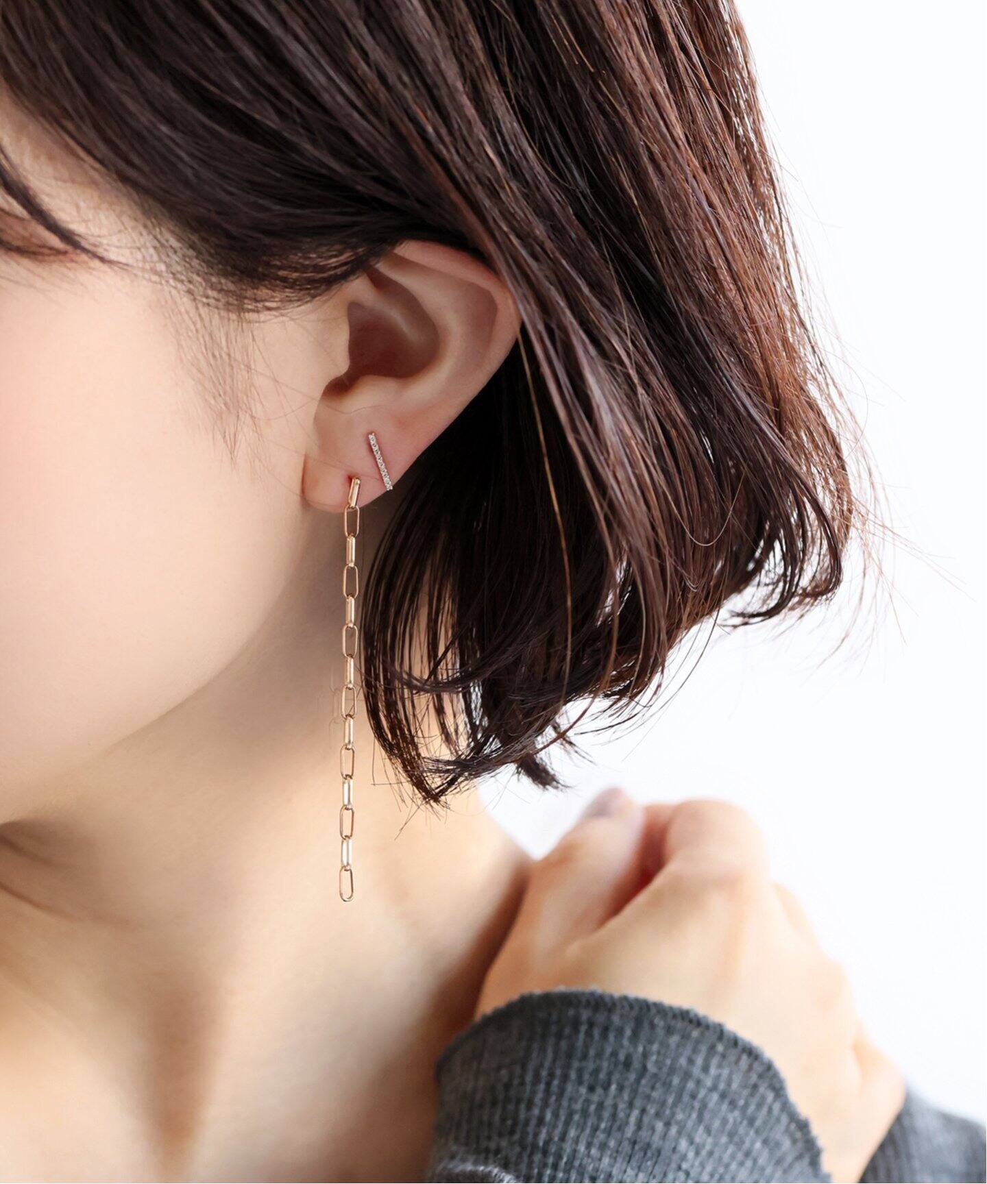 マーベラスチェーンピアスK10（両耳）（ピアス（両耳用））｜Lilas 