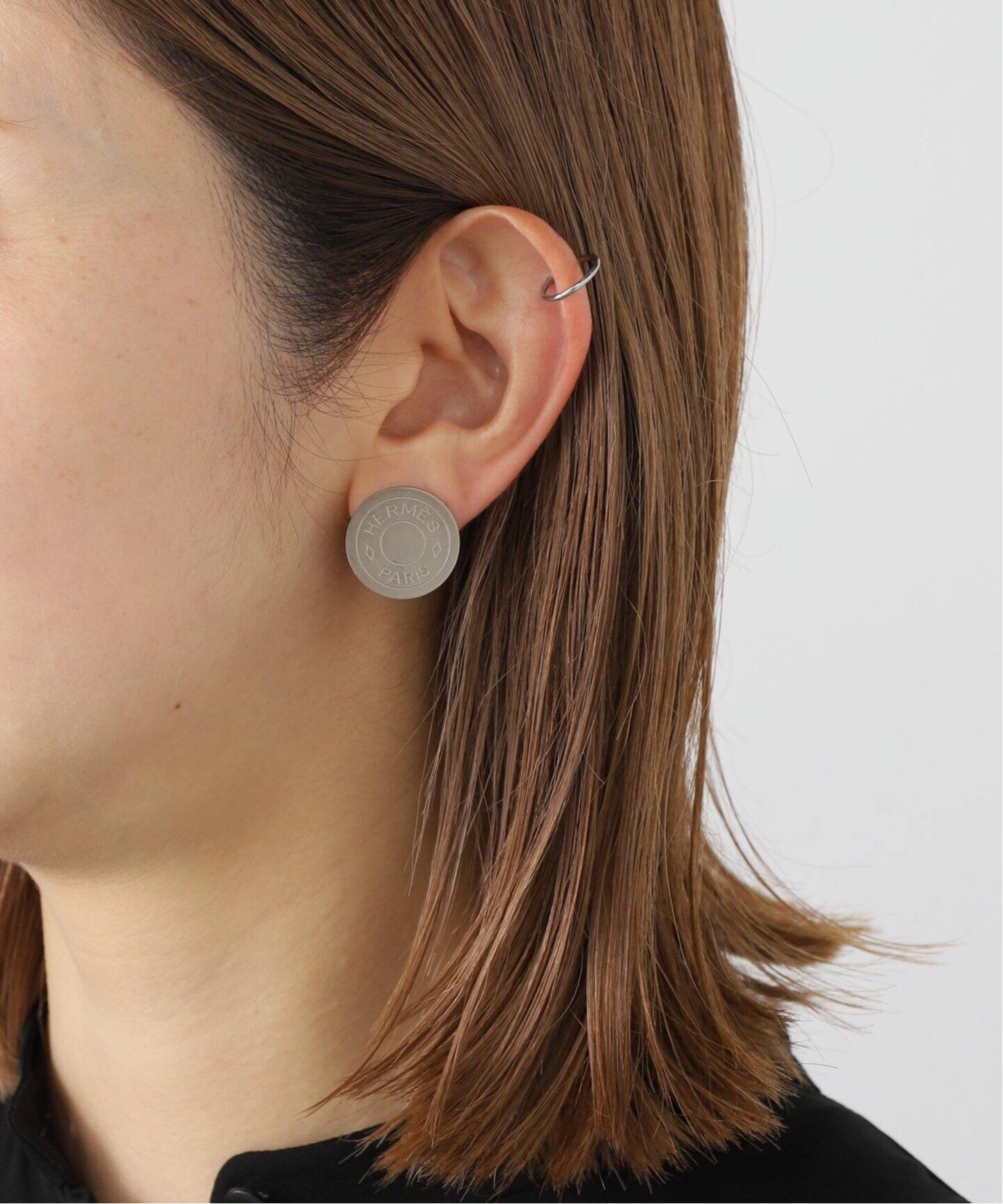 VINTAGE HERMES/エルメス】 Sellier earring(両耳)（イヤリング 