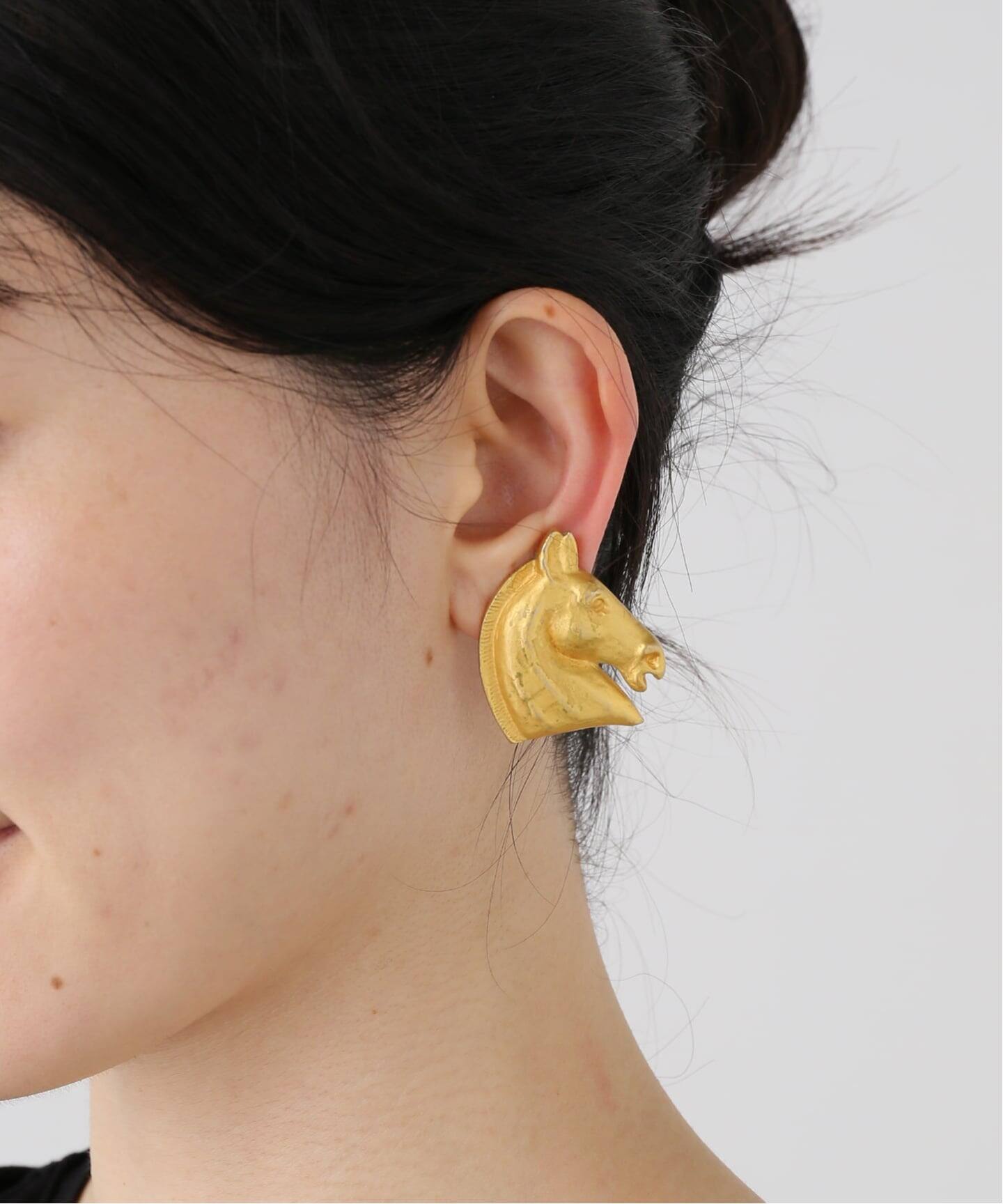 VINTAGE HERMES/エルメス】Horse Earring(両耳)（イヤリング