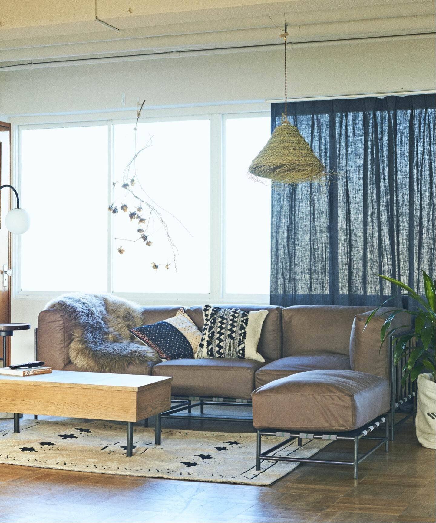 中型商品》LAVAL SECTIONAL SOFA BLOCK CORNER LEATHER ラバル 
