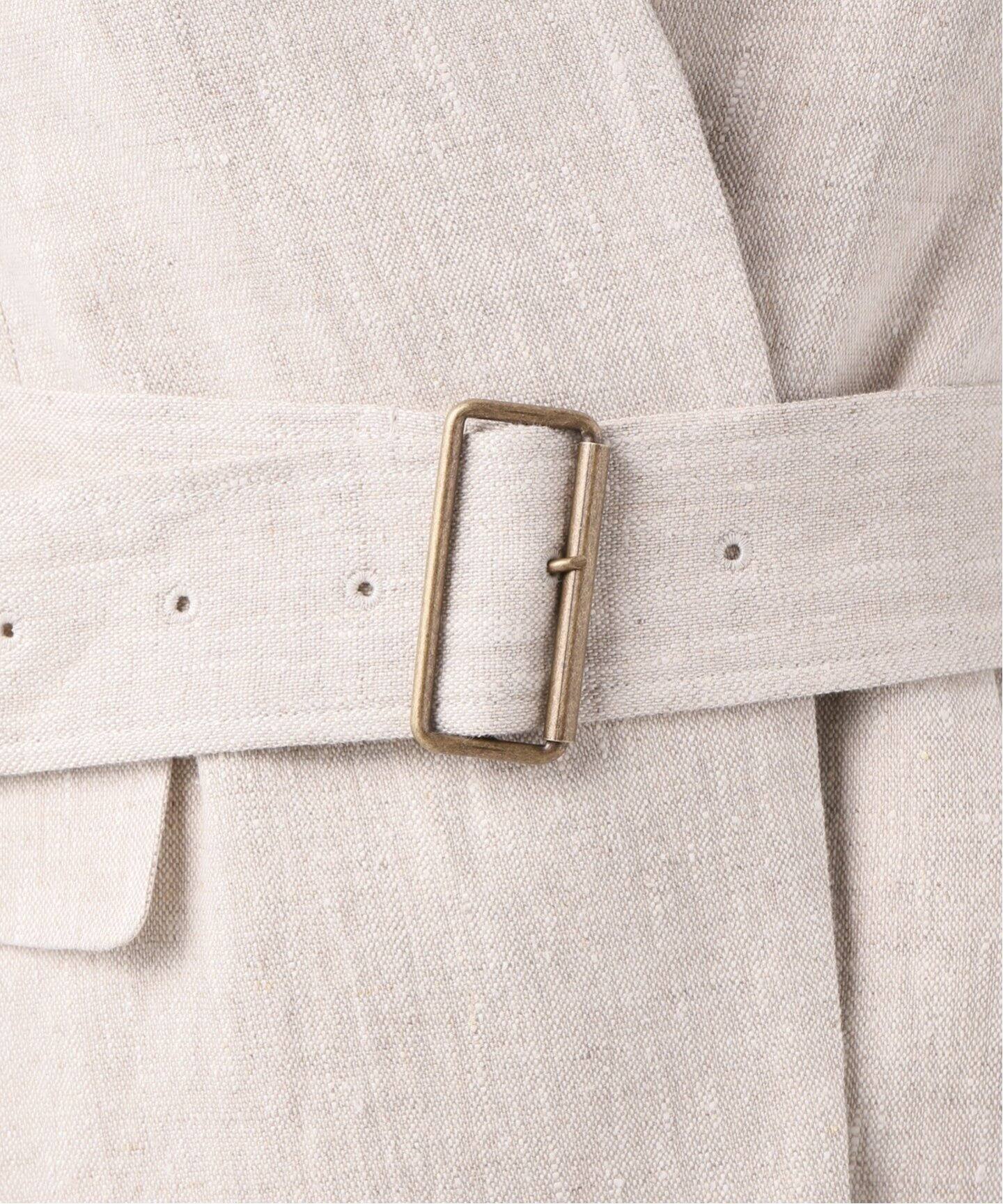 collarless linen jacket