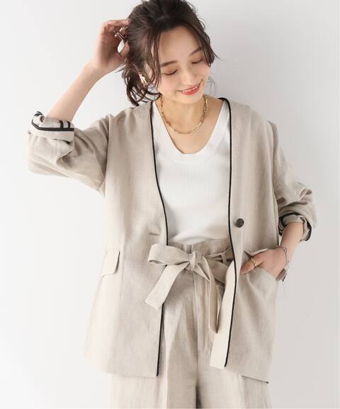 フレンチリネンノーカラージャケット Journal Standard Relume
