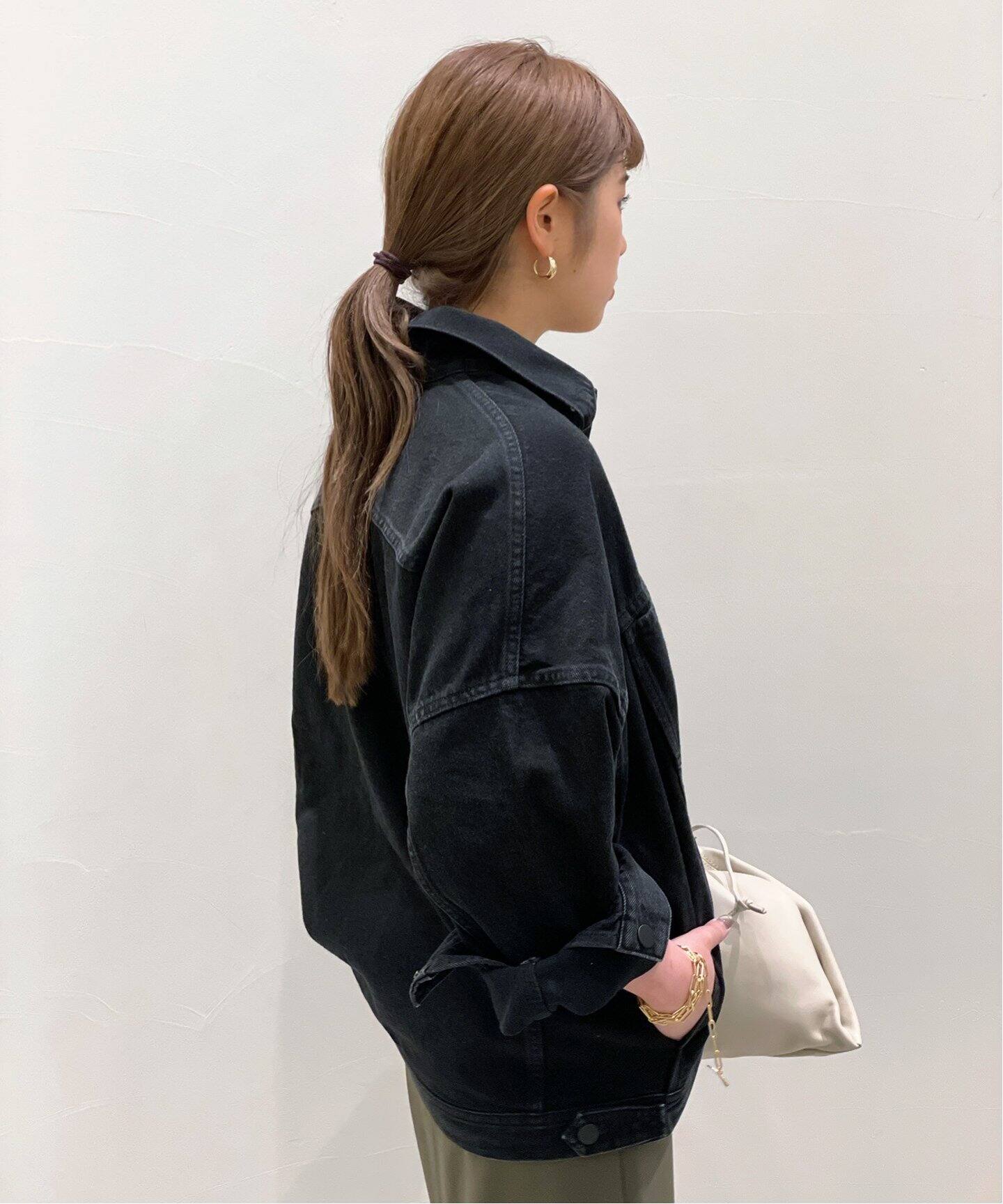 ブラックオーバーサイズデニムジャケット|AP STUDIO(エーピー