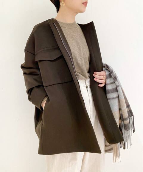 クルーネックミドルショートコート Journal Standard ジャーナルスタンダード 公式のファッション通販 Baycrew S Store