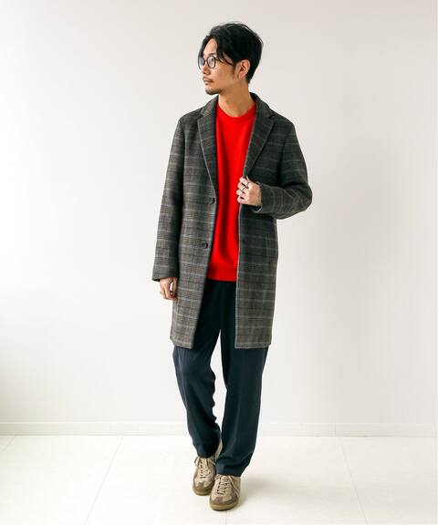 120s ブレンド チェック チェスターコート Edifice エディフィス 公式のファッション通販 20020300101240 Baycrew S Store