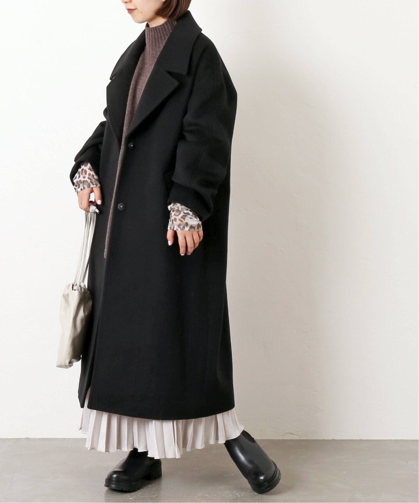 本物 スーパー140ビーバーコクーンコート