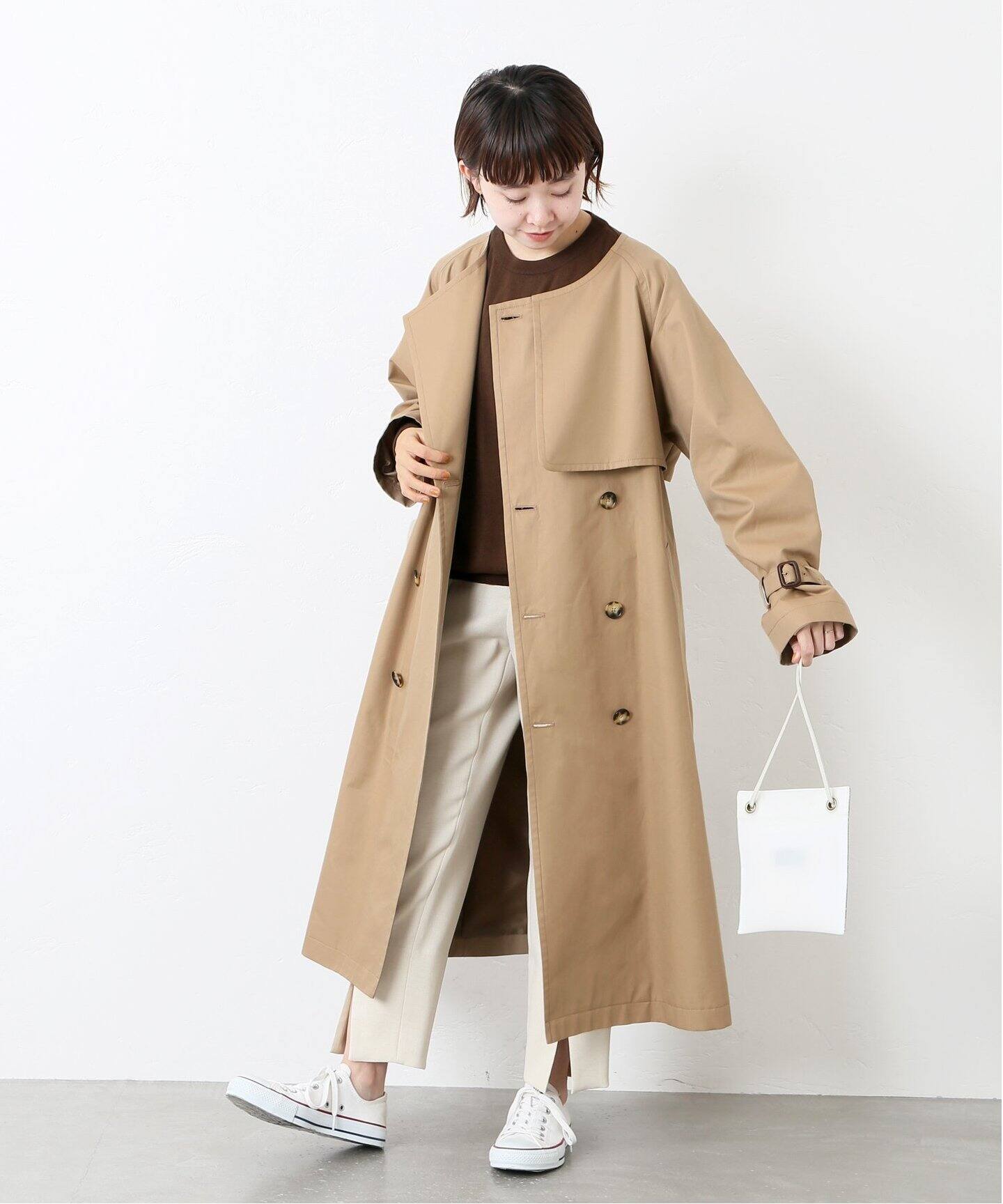 希少!!】 【即日完売】UNITED ARROWSギャバ トレンチ ノーカラー ...