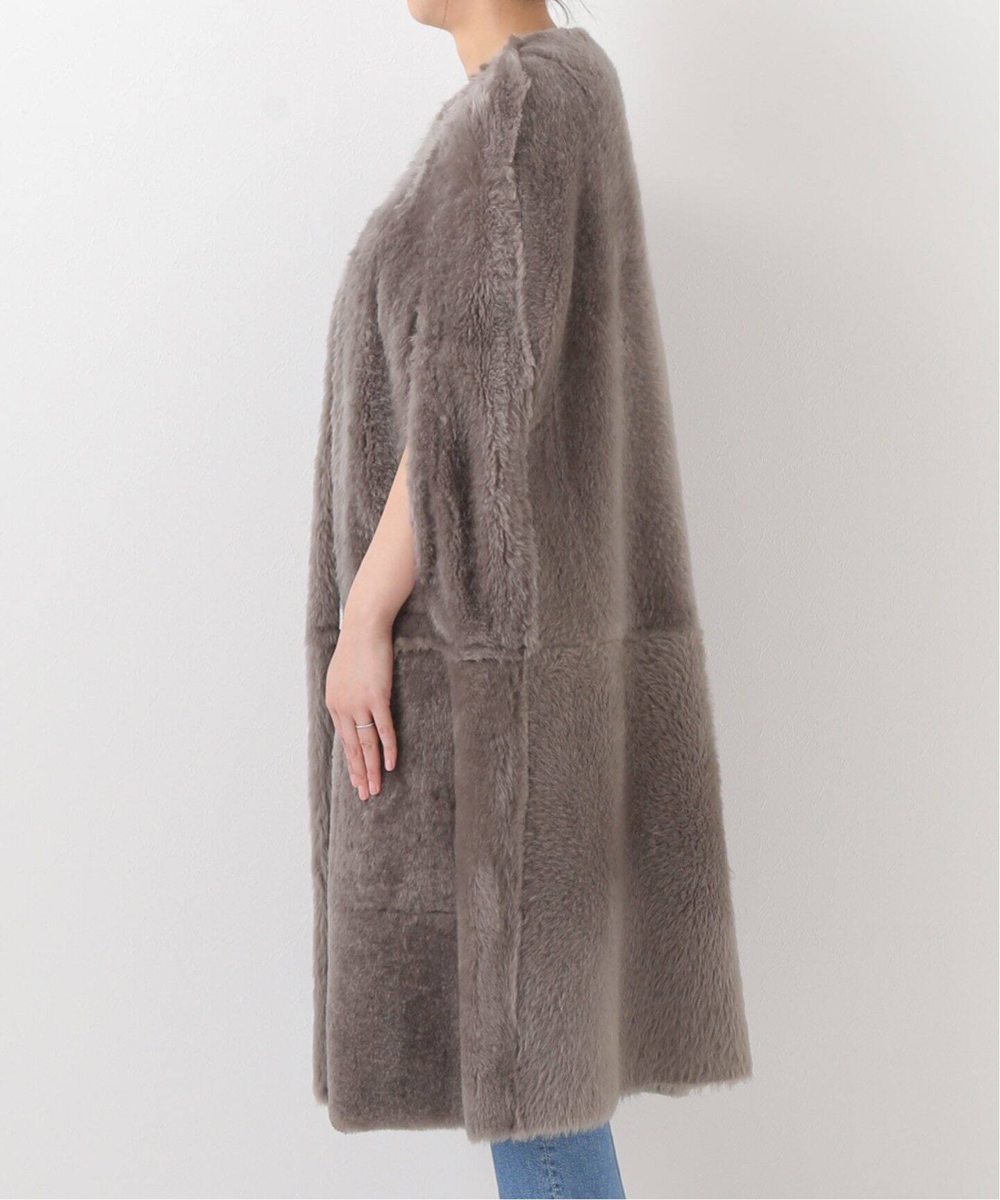 MADISONBLUE / マディソンブルー】ムートン ロングケープコート  