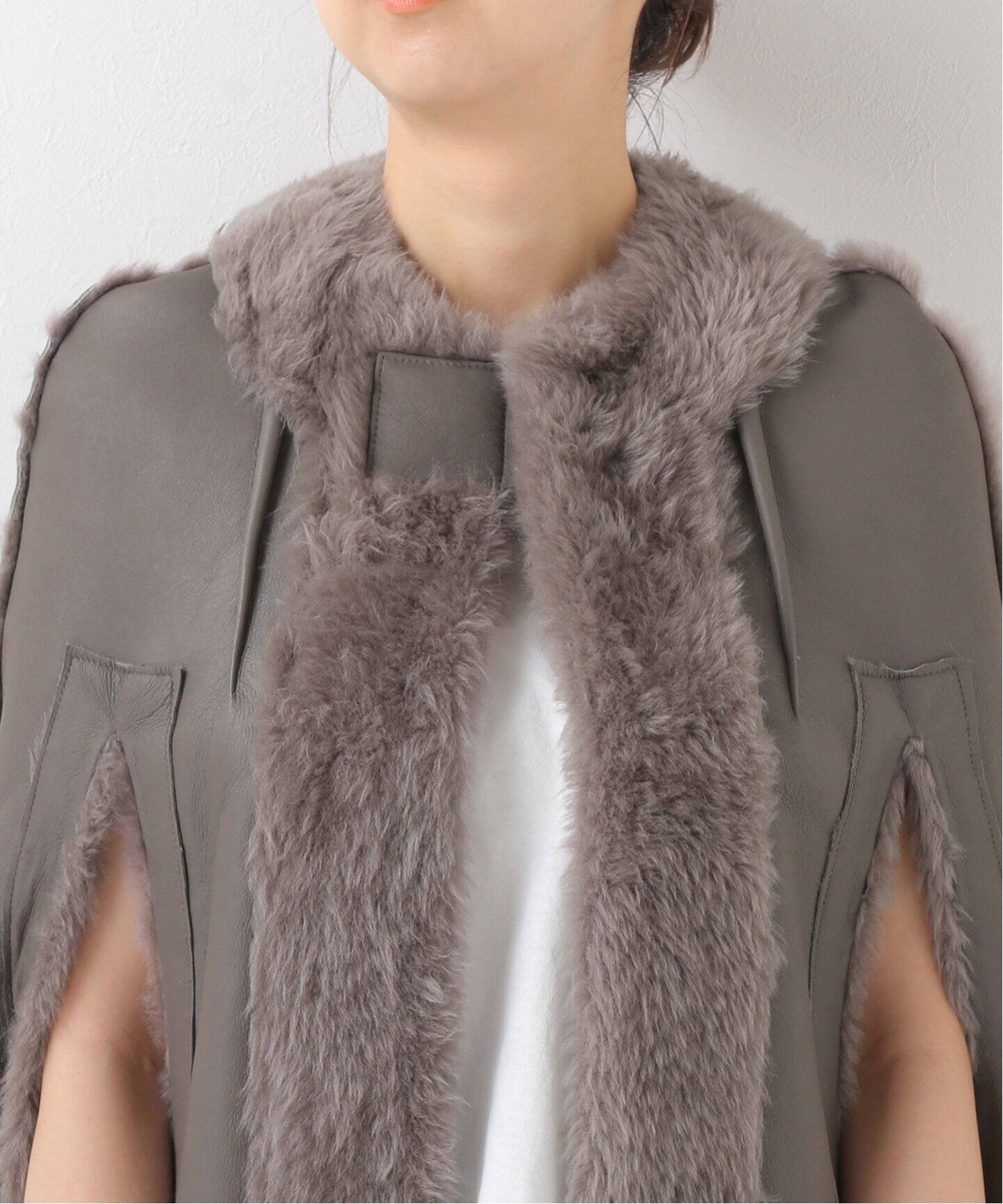 MADISONBLUE / マディソンブルー】ムートン ロングケープコート  