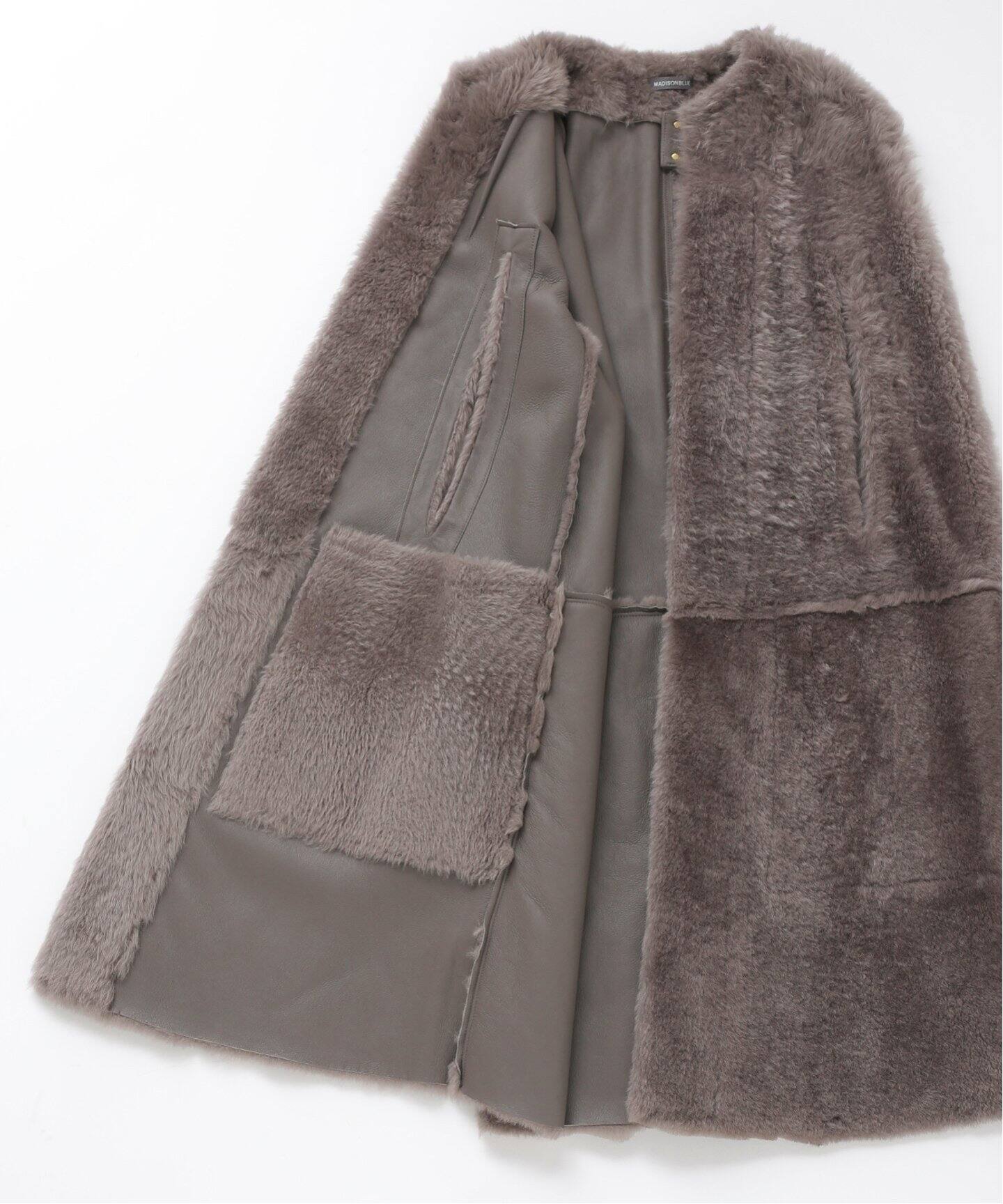 MADISONBLUE / マディソンブルー】ムートン ロングケープコート  