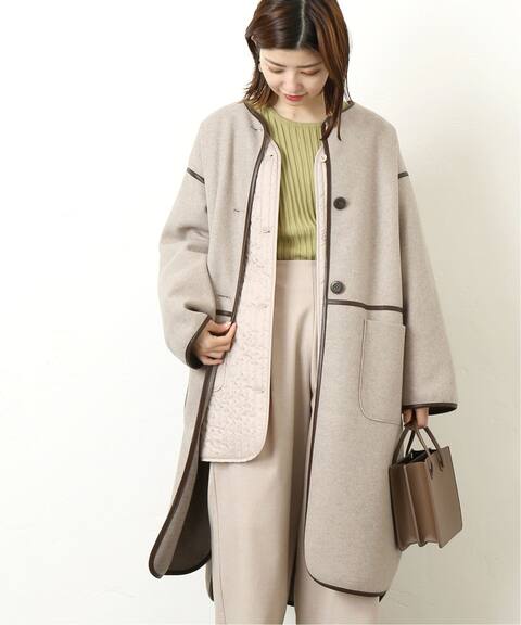 パイピングクルーネックライナー付きコート B C Stock ベーセーストック 公式のファッション通販 Baycrew S Store