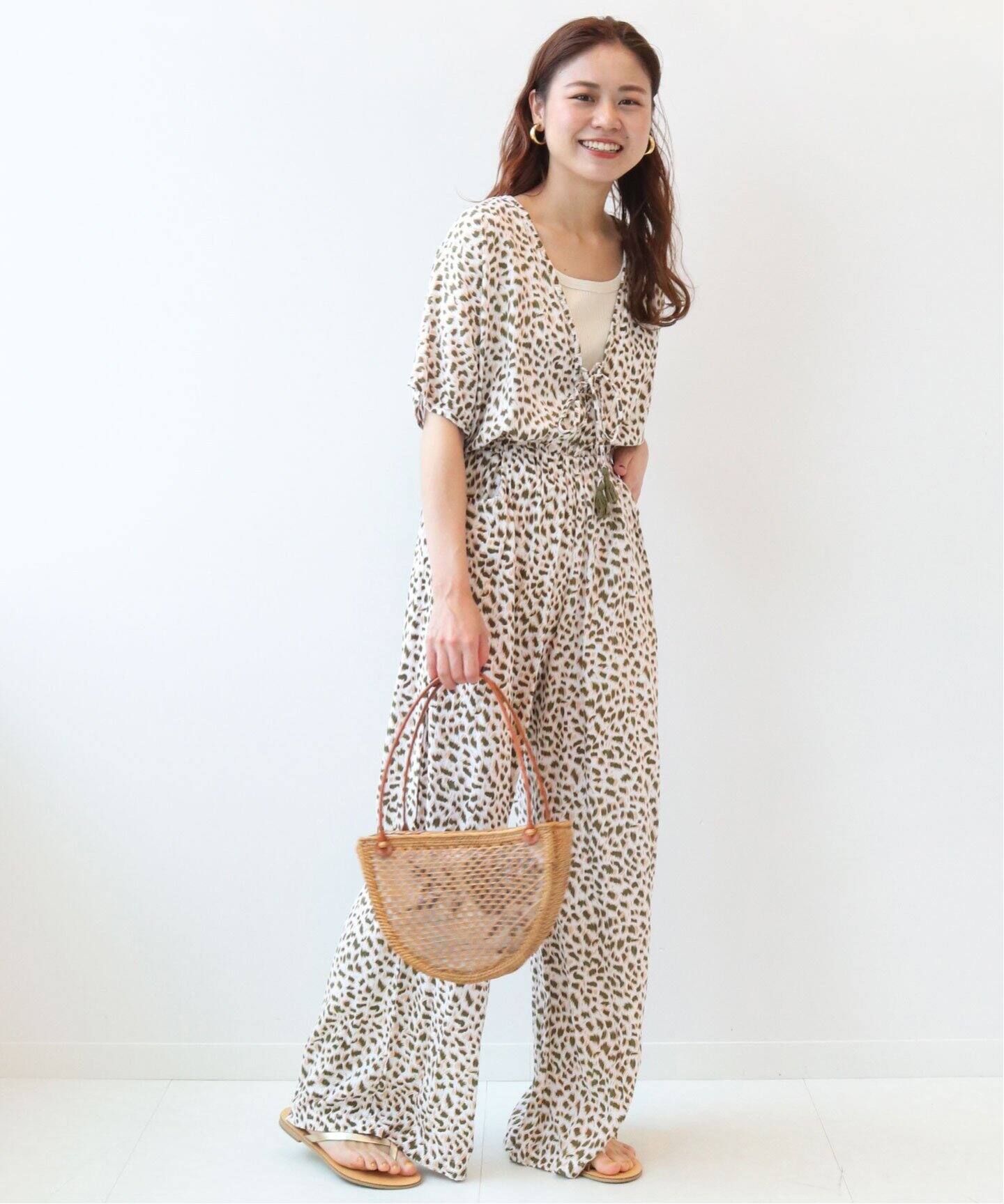 BEACH GOLD/ビーチ ゴールド】Franki Jumpsuit レオパード風:ジャンプ ...
