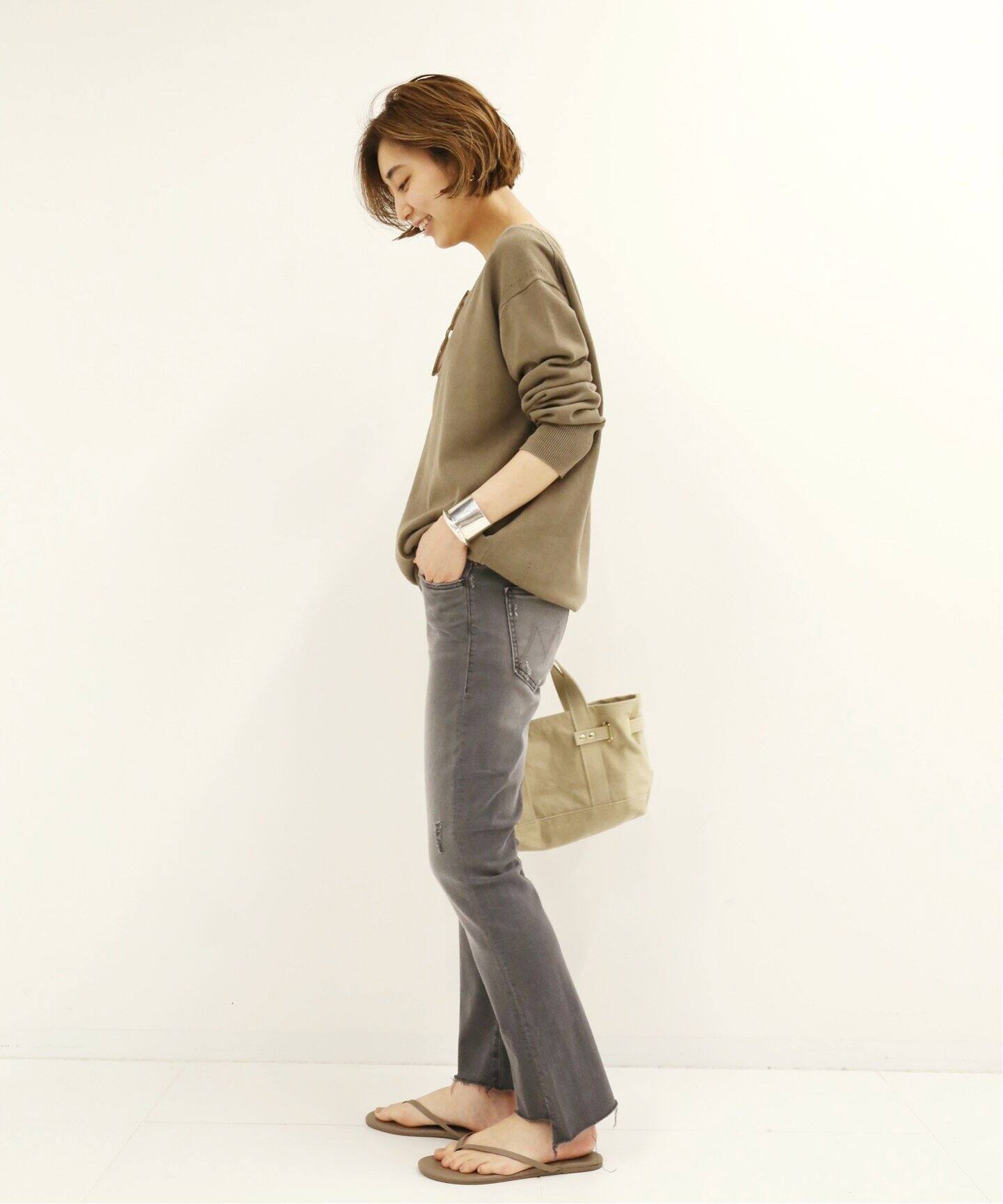 MOTHER GREY INSIDER CROP|Deuxieme Classe(ドゥーズィエム クラス MOTHER GREY INSIDER CROP|Deuxieme Classe(ドゥーズィエム クラス
