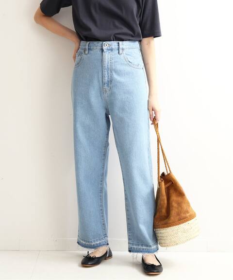 Le Denim カットオフハイウエストストレートデニムパンツ Slobe Iena スローブ イエナ 公式のファッション通販 Baycrew S Store