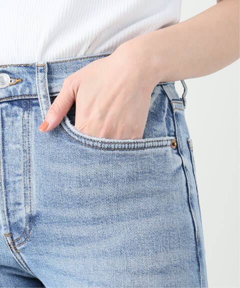 Re Done リダーン High Rise Stone Pipe Bk デニムパンツ Plage