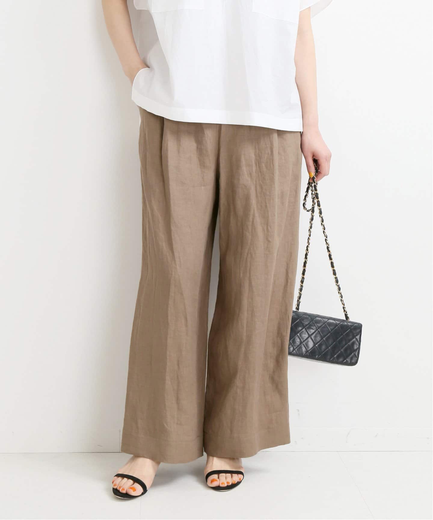 新品Vermeil par IÉNA フェイクレザードロストディテールパンツ 169）VERMEIL par ienaフェイクレザードロストディティールパンツ