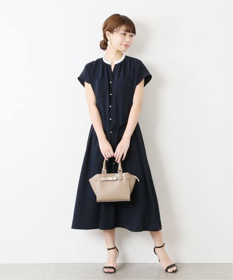 配色スキッパーフレンチスリーブワンピース La Totalite ラ トータリテ 公式のファッション通販 Baycrew S Store