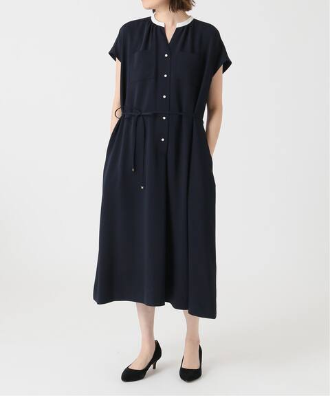 配色スキッパーフレンチスリーブワンピース La Totalite ラ トータリテ 公式のファッション通販 Baycrew S Store