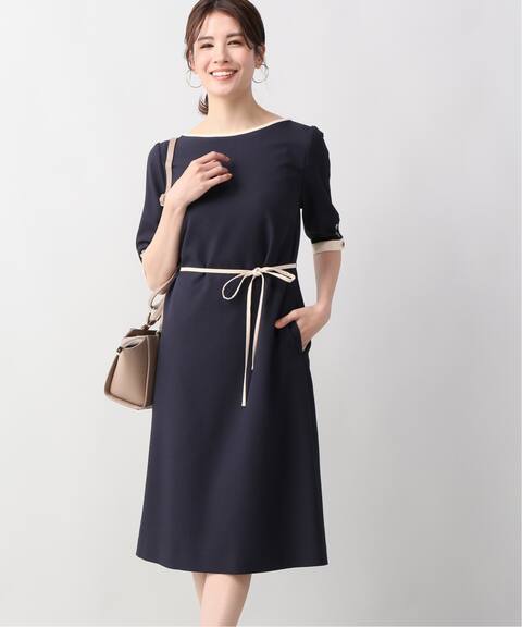 ラチネバイカラーパイピング5分袖ワンピース La Totalite ラ トータリテ 公式のファッション通販 Baycrew S Store