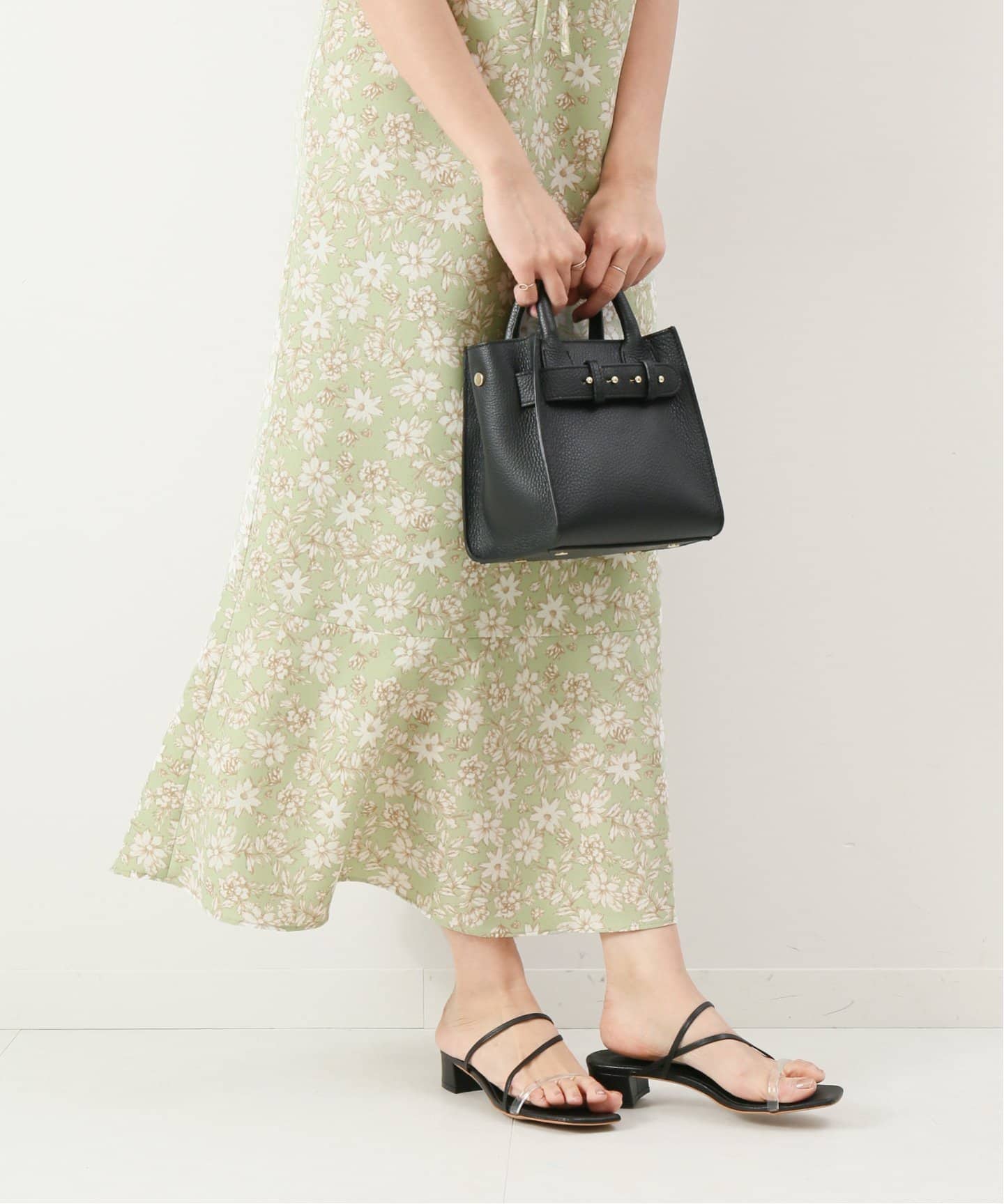 Spick&Span☆ブラック キャミワンピース フラワージャガードキャミワンピース（チュニック）｜U by