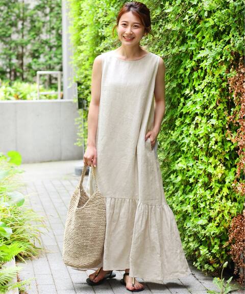 Linenヘムギャザーロングワンピース Journal Standard Relume ジャーナルスタンダード レリューム 公式のファッション通販 Baycrew S Store