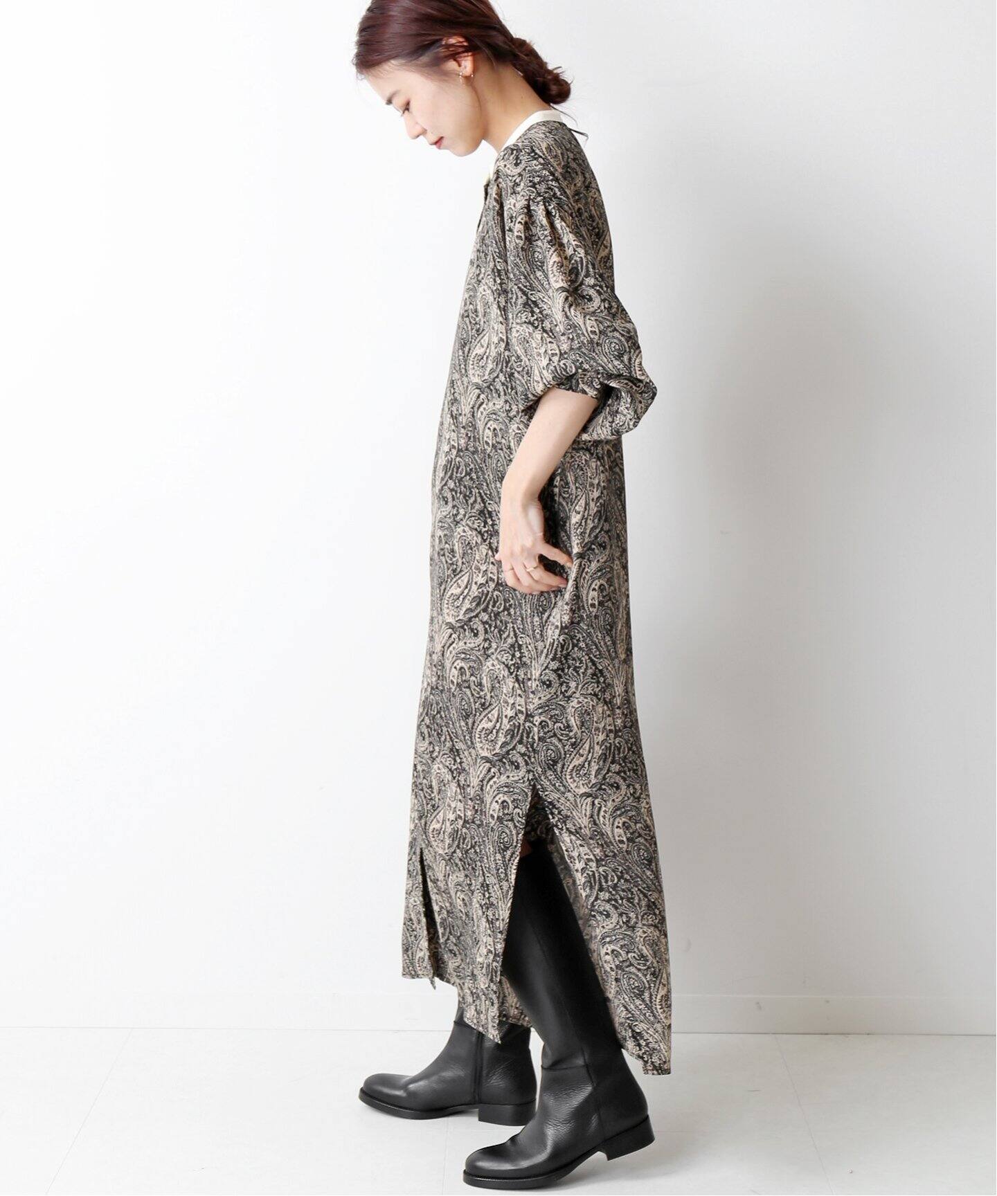 返品送料無料 ペイズリーシャツワンピース 公式限定新作 送料無料