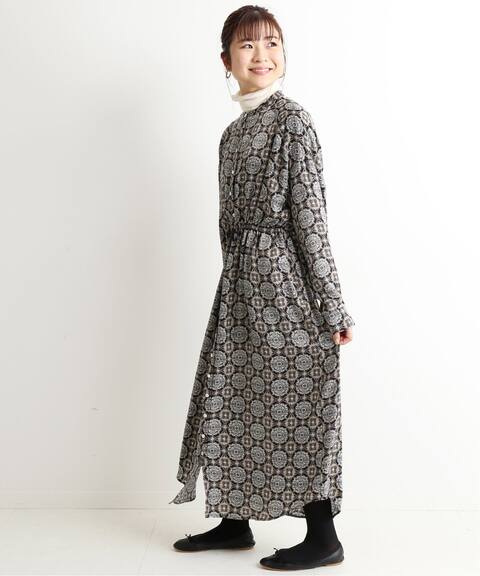 ビンテージタイル柄プリントシャツワンピース Slobe Iena スローブ イエナ 公式のファッション通販 Baycrew S Store