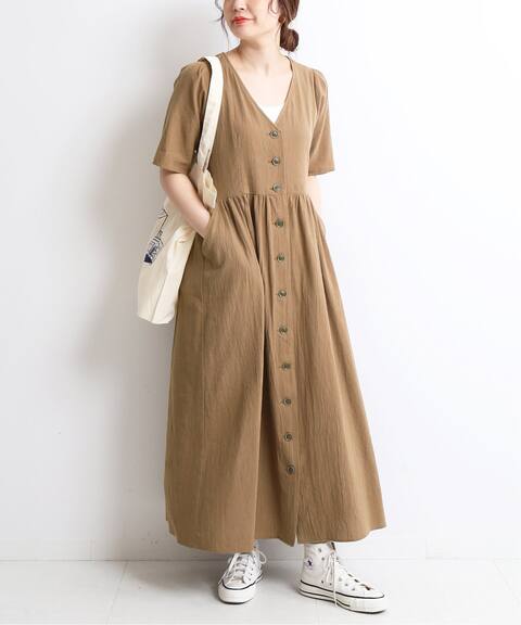 フロントボタンvネック ロングワンピース Slobe Iena スローブ イエナ 公式のファッション通販 Baycrew S Store