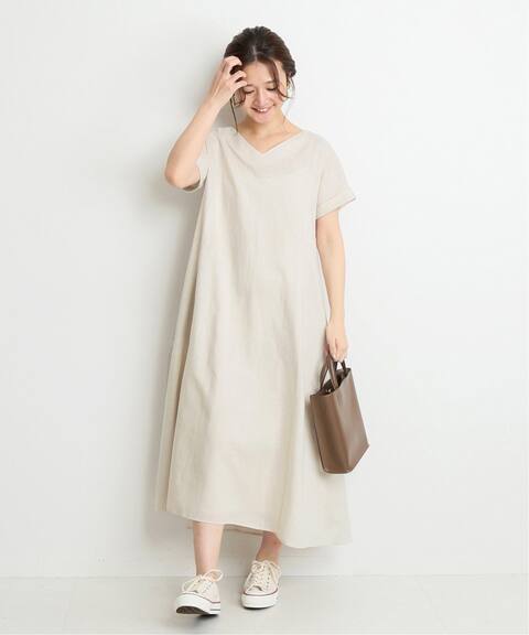 リネン混vネックロングワンピース Slobe Iena スローブ イエナ 公式のファッション通販 Baycrew S Store