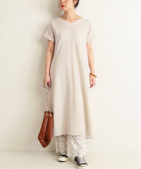 リネン混vネックロングワンピース Slobe Iena スローブ イエナ 公式のファッション通販 Baycrew S Store