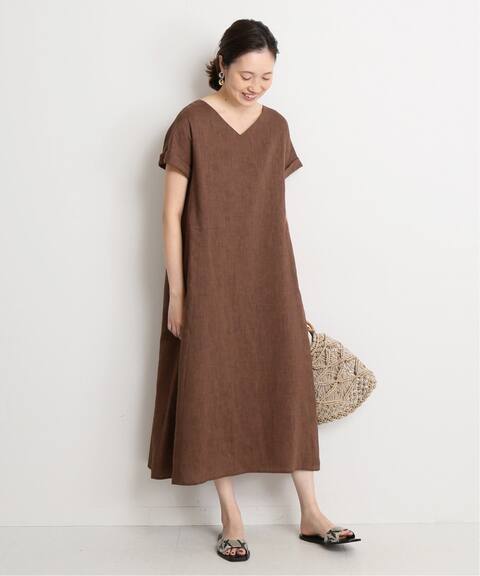 リネン混vネックロングワンピース Slobe Iena スローブ イエナ 公式のファッション通販 Baycrew S Store