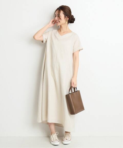 リネン混vネックロングワンピース Slobe Iena スローブ イエナ 公式のファッション通販 Baycrew S Store