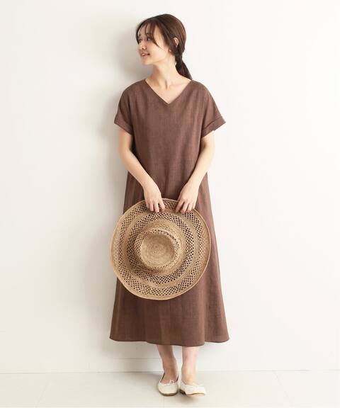 リネン混vネックロングワンピース Slobe Iena スローブ イエナ 公式のファッション通販 Baycrew S Store