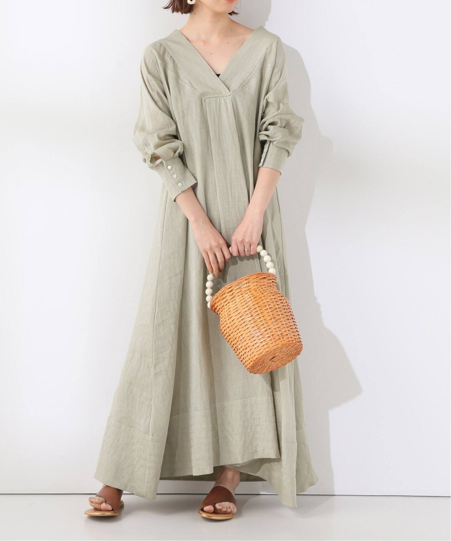 Slobe Iena Fi M リネン混aラインロングワンピース Slobe Iena スローブ イエナ 公式のファッション通販 Baycrew S Store