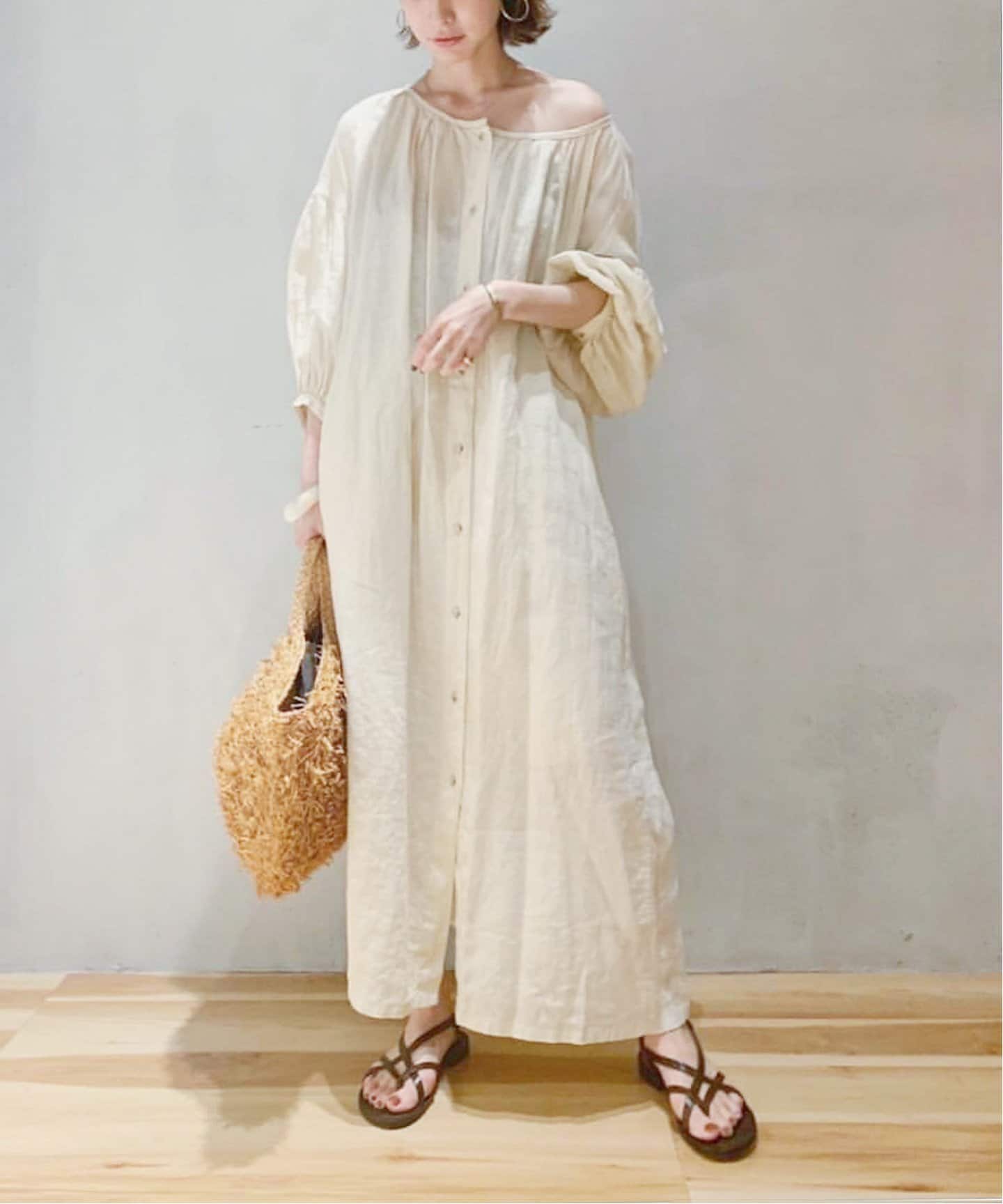 新品 Plage リネン フレア ワンピース 38 plage（プラージュ）の「Linen フレア ワンピース（ワンピース