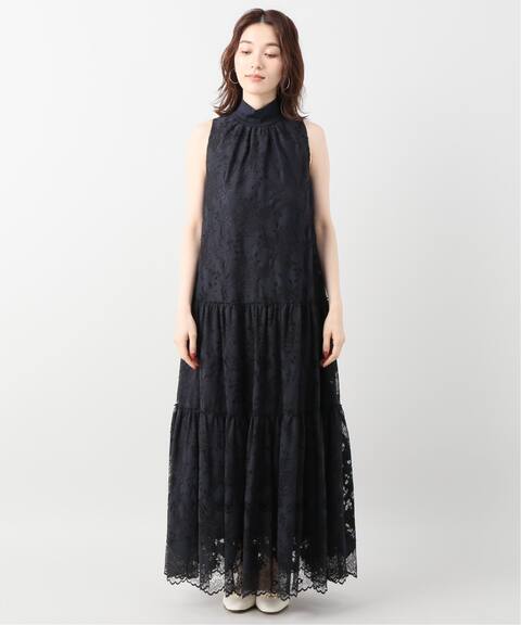 Room No 8 ルームエイト Black Romantic Tiered Hi N ワンピース