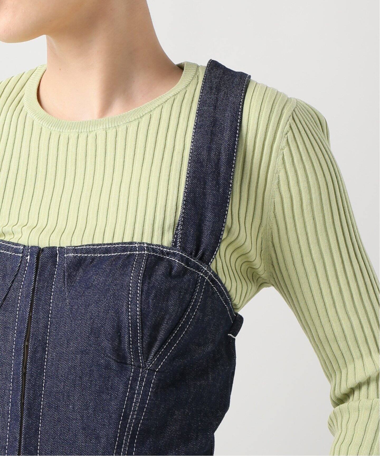CASA FLINE/カーサフライン】フロントホックデニムワンピース CASA FLINE/カーサフライン】フロントホックデニムワンピース