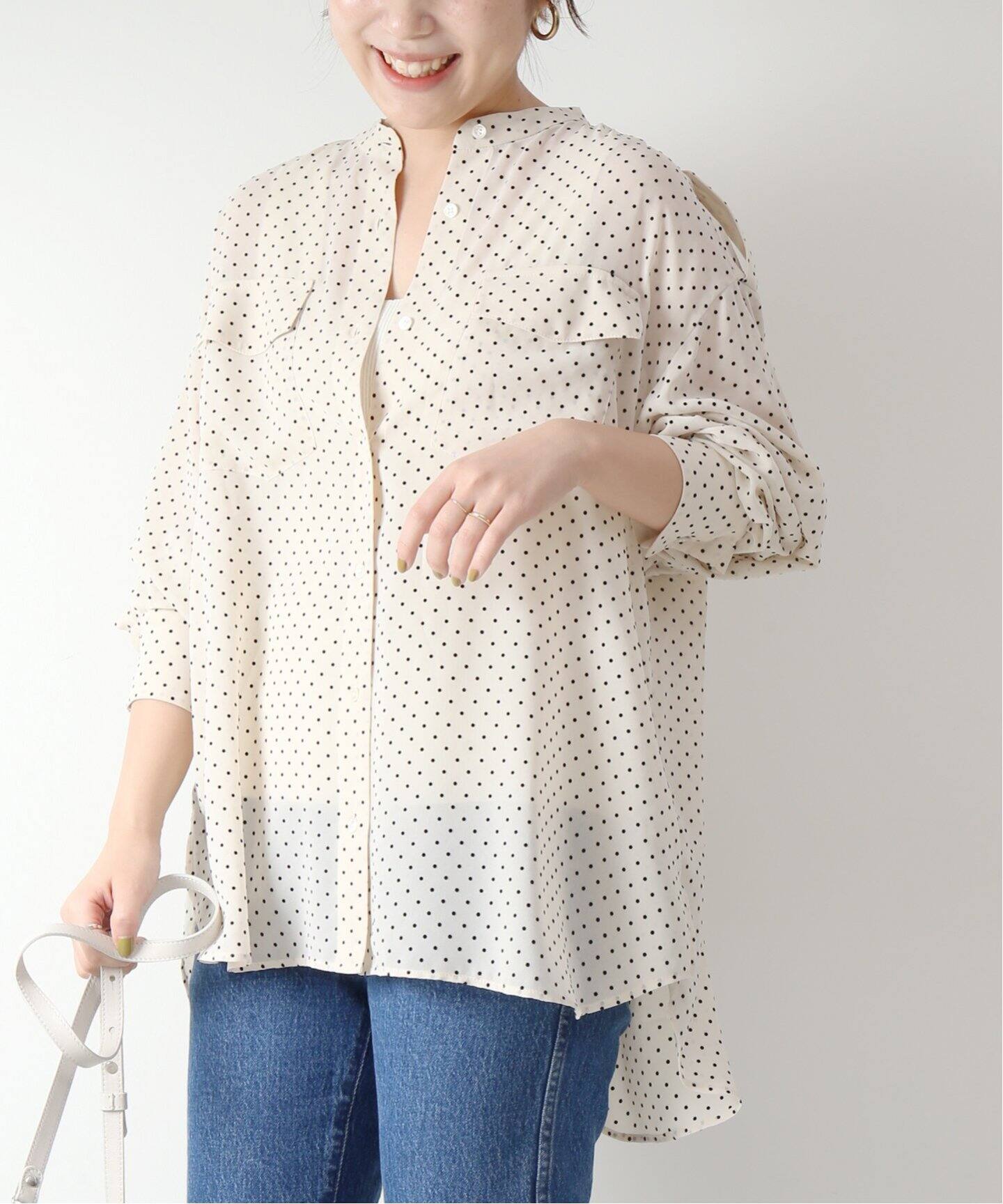 Spick \u0026 Span ボウタイドットブラウス