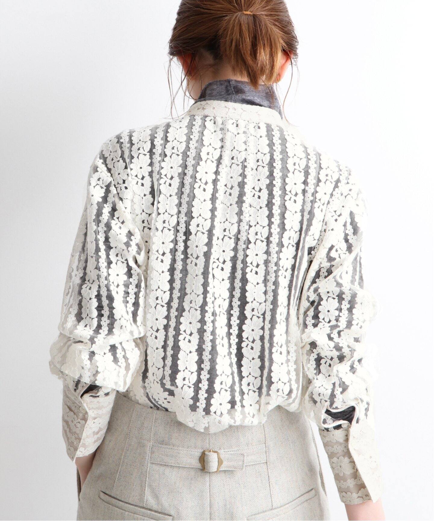 チュールレースバンドカラーシャツ Iena イエナ 公式のファッション通販 Baycrew S Store