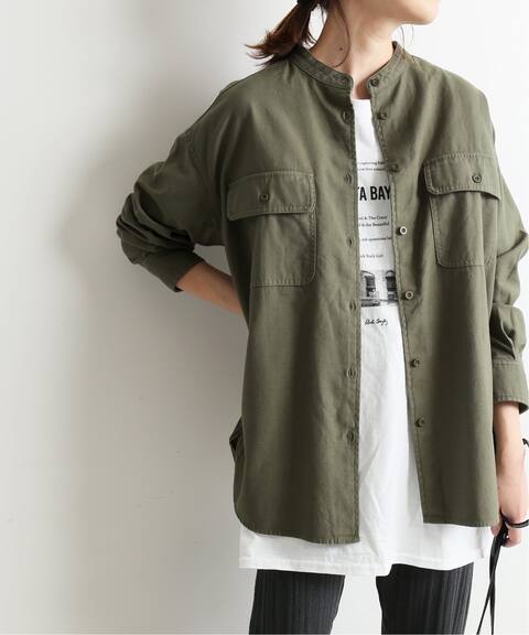 ミリタリースタンドカラーシャツ Slobe Iena スローブ イエナ 公式のファッション通販 Baycrew S Store ミリタリースタンドカラーシャツ Slobe Iena スローブ イエナ 公式のファッション通販 Baycrew S Store