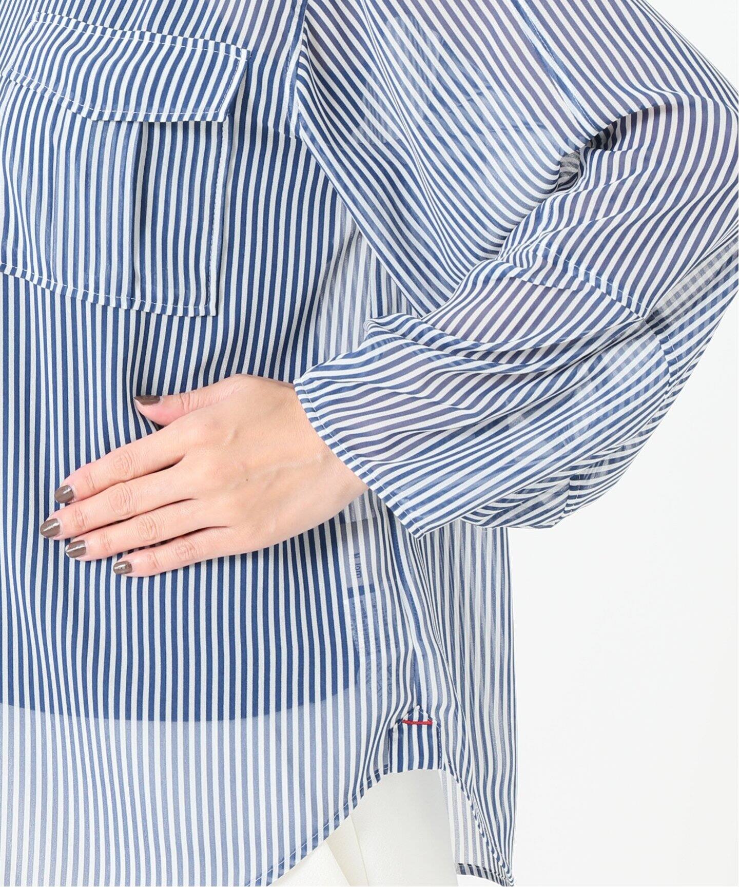 Noble【N.Jam】シアーストライプブラウス&スカートタグ付き未使用品 Noble【N.Jam】シアーストライプブラウス&スカートタグ付き未使用品