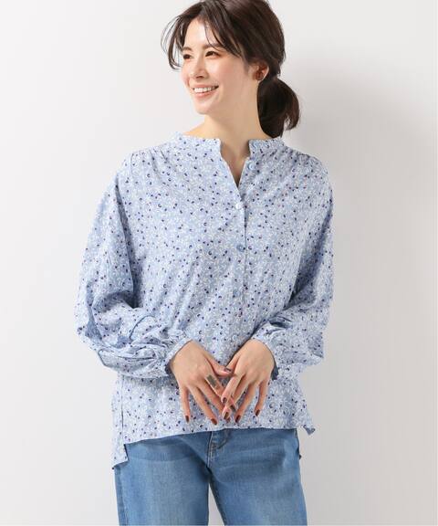 防シワ 小花柄前開きブラウス B C Stock ベーセーストック 公式のファッション通販 Baycrew S Store