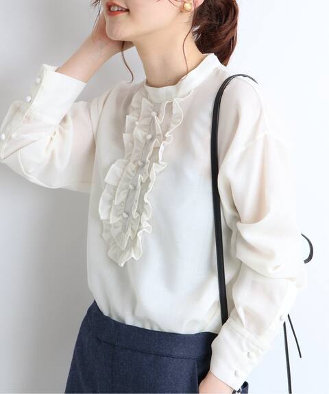 バンドカラーフリルブラウス Iena イエナ 公式のファッション通販 Baycrew S Store