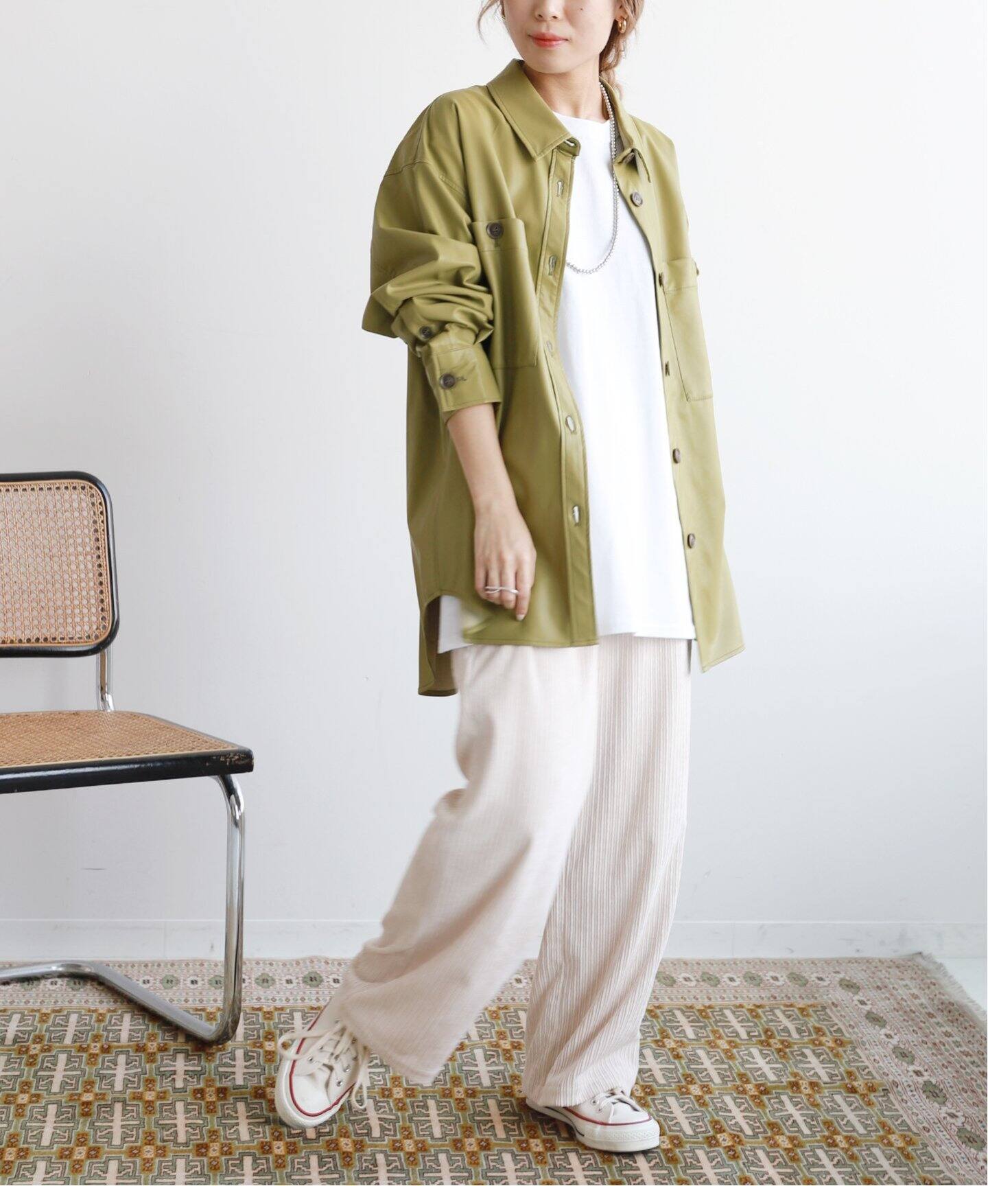 SLOBE citron. フェイクレザーオーバーシャツ◇|SLOBE IENA(スローブ SLOBE citron. フェイクレザーオーバーシャツ◇|SLOBE IENA(スローブ