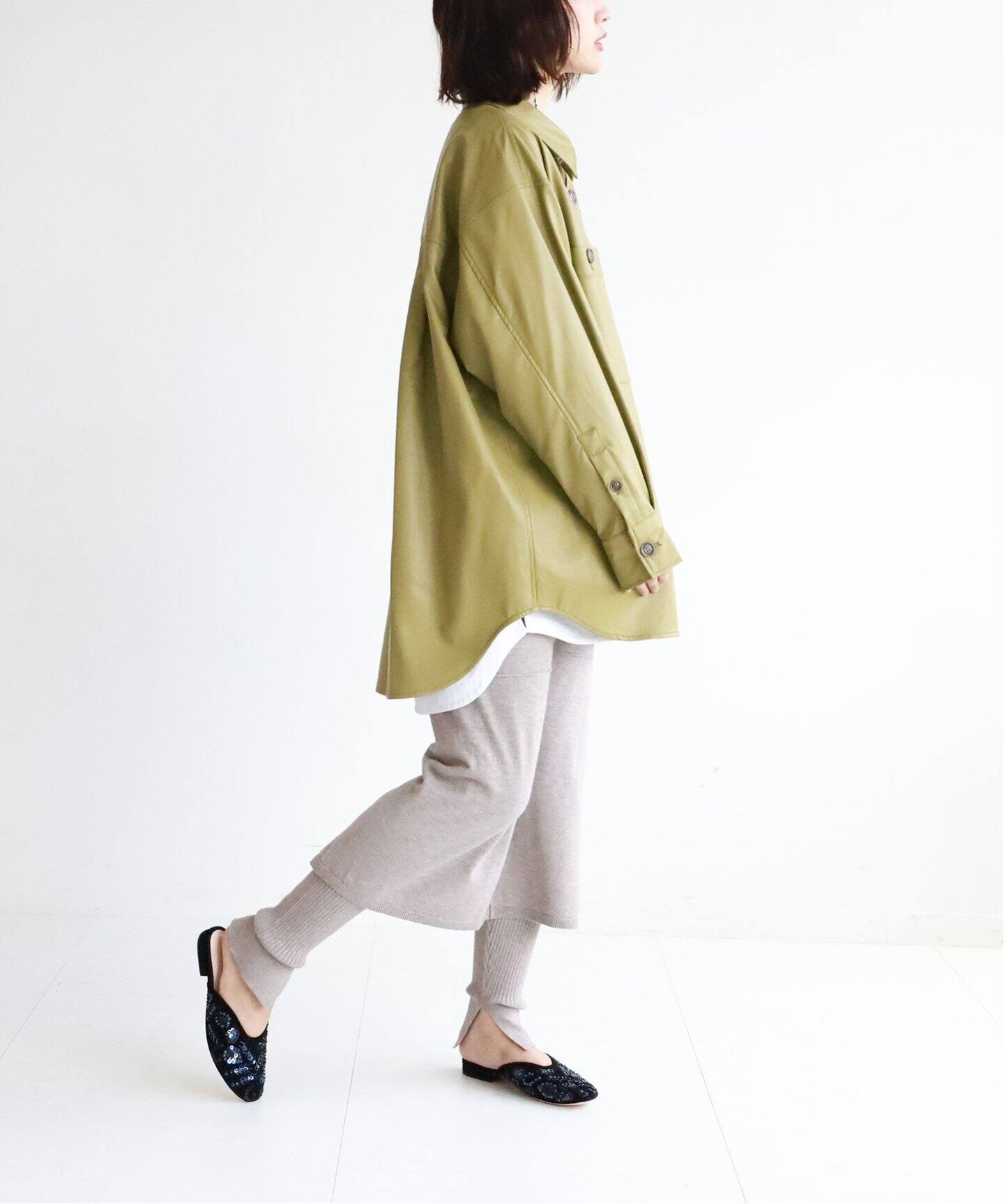 SLOBE citron. フェイクレザーオーバーシャツ◇|SLOBE IENA(スローブ SLOBE citron. フェイクレザーオーバーシャツ◇|SLOBE IENA(スローブ