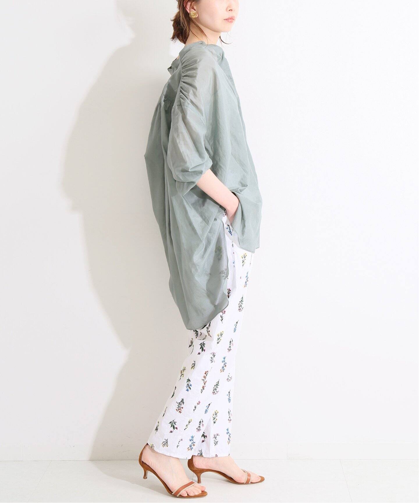 IENA LA BOUCLE コットンシルク ギャザーシャツ◇|IENA(イエナ)公式 ...