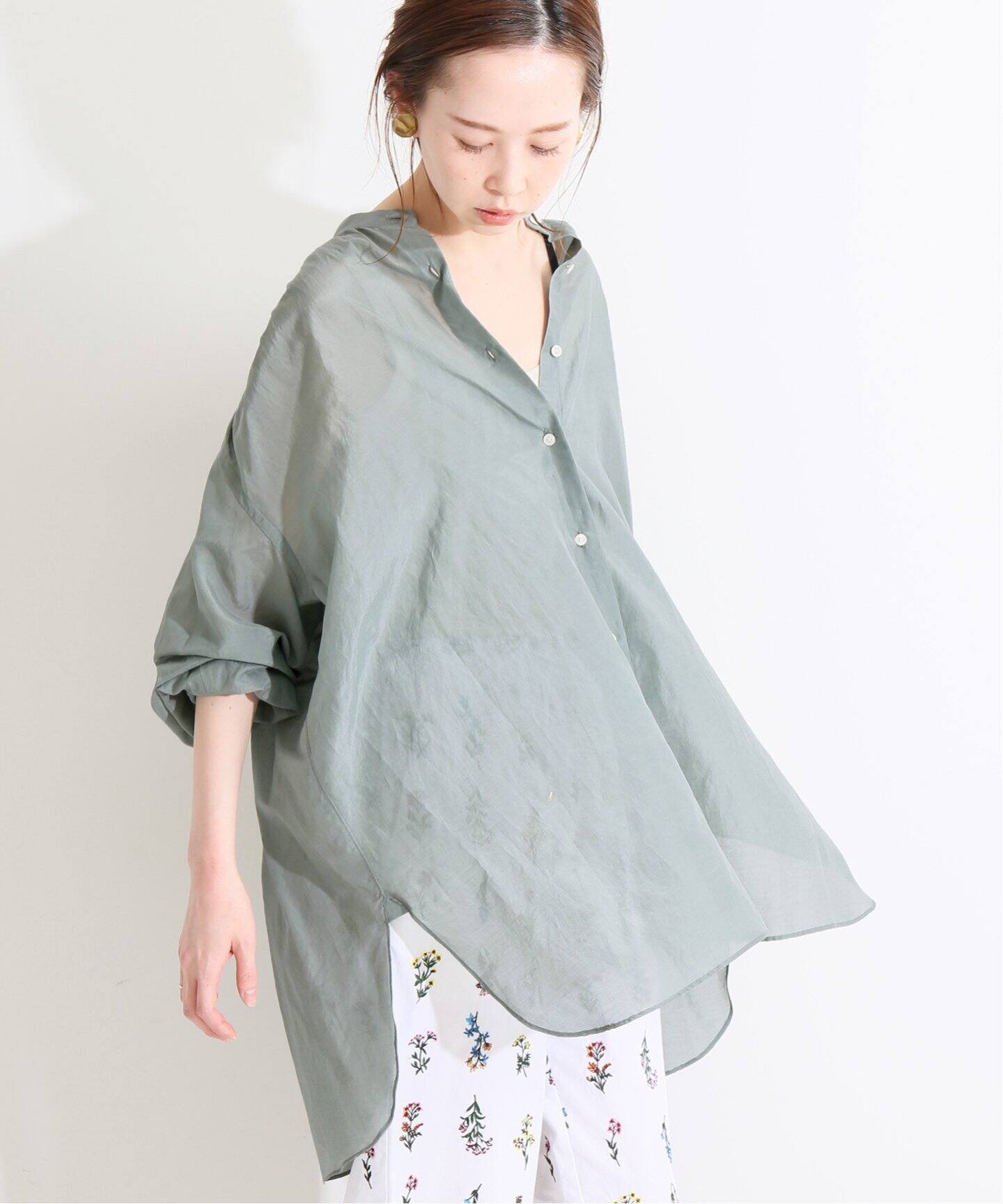 IENA LA BOUCLE コットンシルク ギャザーシャツ◇|IENA(イエナ)公式 ...