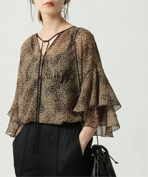 追加 Iena La Boucle レオパードフリルスリーブ ブラウス Iena イエナ 公式のファッション通販 Baycrew S Store