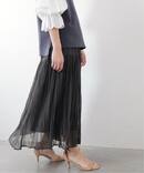 《追加》シフォンニットワッシャースカート◆