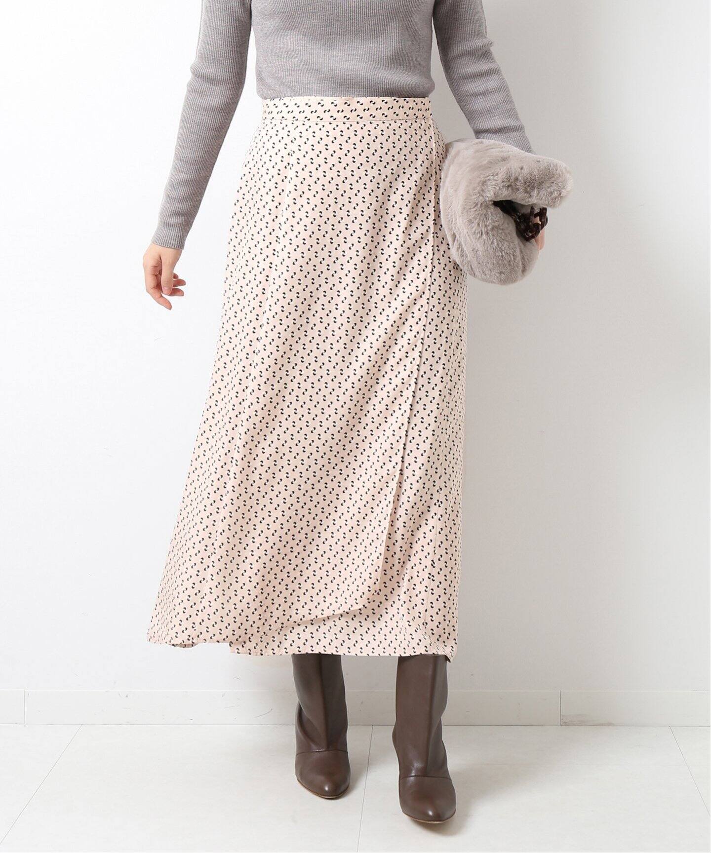 幾何プリントラップスカート◇（ロング・マキシ丈スカート）｜Spick  